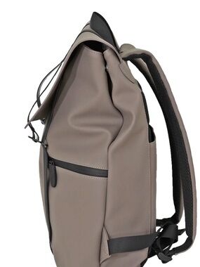 Duchamp Taupe Leather Backpack with Black Trim